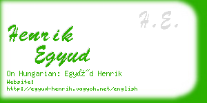 henrik egyud business card